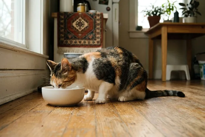 Fressende Katze